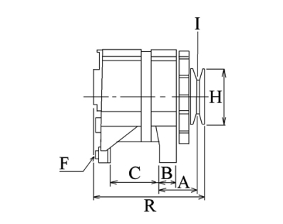 Côtes et dimensions de l'alternateur