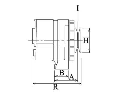 Côtes et dimensions de l'alternateur