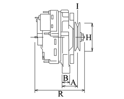 Côtes et dimensions de l'alternateur