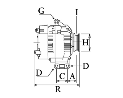 Côtes et dimensions de l'alternateur