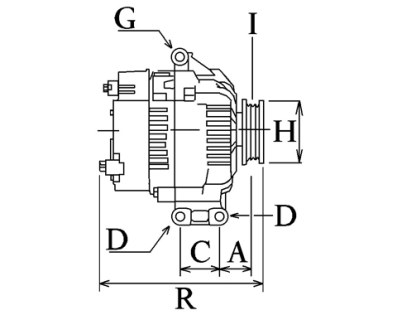 Côtes et dimensions de l'alternateur