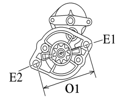 Côtes et dimensions du démarreur