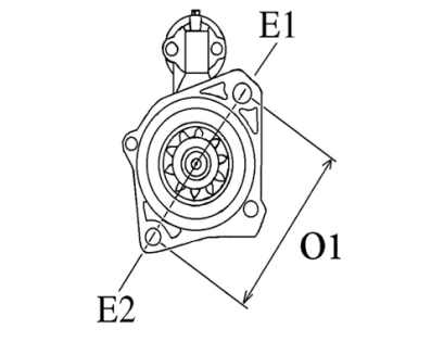 Côtes et dimensions du démarreur