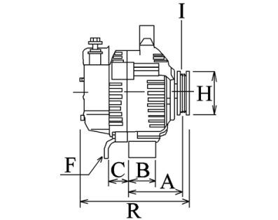 Côtes et dimensions de l'alternateur