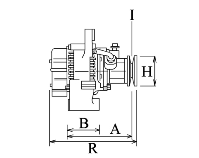 Côtes et dimensions de l'alternateur
