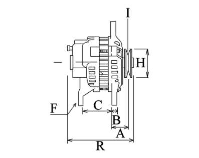 Côtes et dimensions de l'alternateur