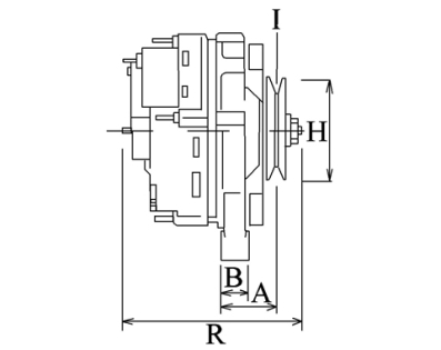 Côtes et dimensions de l'alternateur
