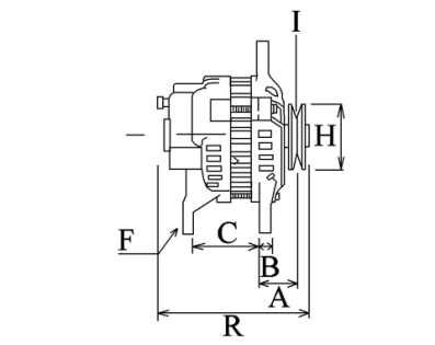 Côtes et dimensions de l'alternateur