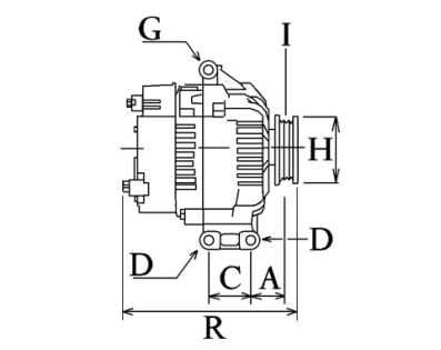 Côtes et dimensions de l'alternateur