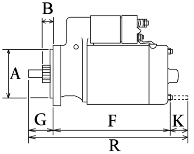 Côtes et dimensions du démarreur