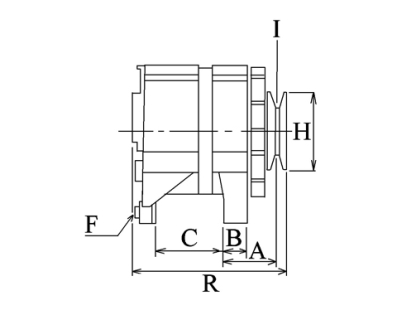 Côtes et dimensions de l'alternateur
