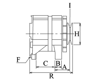 Côtes et dimensions de l'alternateur