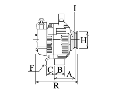 Côtes et dimensions de l'alternateur