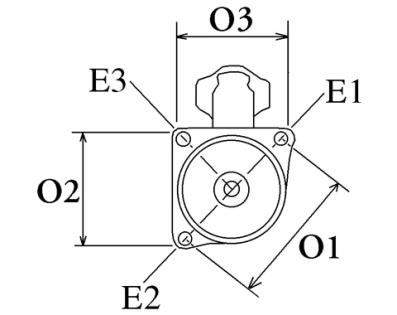 Côtes et dimensions du démarreur