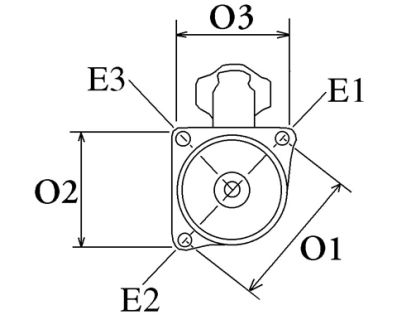 Côtes et dimensions du démarreur