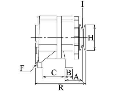 Côtes et dimensions de l'alternateur