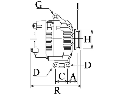 Côtes et dimensions de l'alternateur