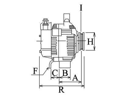 Côtes et dimensions de l'alternateur