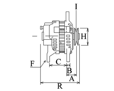 Côtes et dimensions de l'alternateur