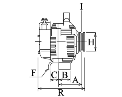 Côtes et dimensions de l'alternateur