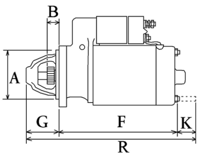 Côtes et dimensions du démarreur