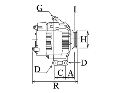 Côtes et dimensions de l'alternateur