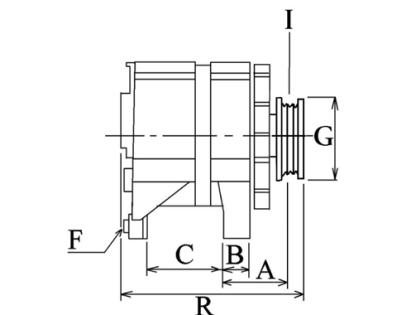 Côtes et dimensions de l'alternateur