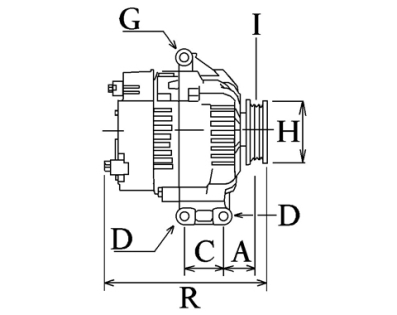 Côtes et dimensions de l'alternateur