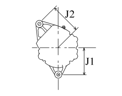 Côtes et dimensions de l'alternateur