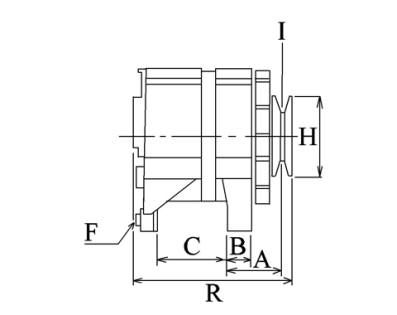 Côtes et dimensions de l'alternateur