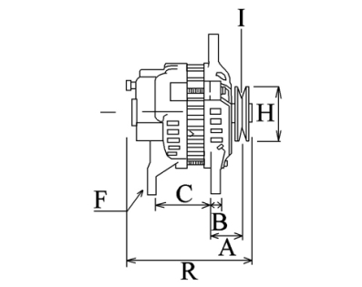 Côtes et dimensions de l'alternateur