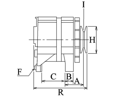 Côtes et dimensions de l'alternateur