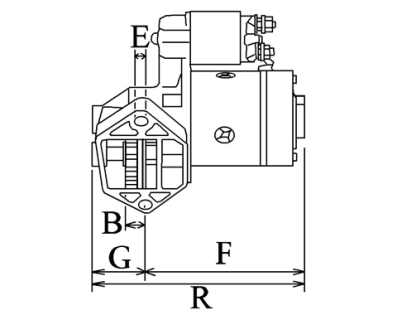 Côtes et dimensions du démarreur