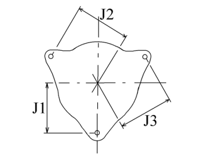 Côtes et dimensions de l'alternateur