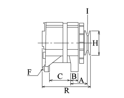 Côtes et dimensions de l'alternateur