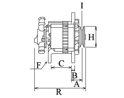 Côtes et dimensions de l'alternateur
