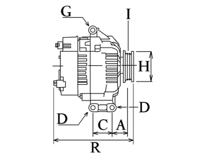 Côtes et dimensions de l'alternateur