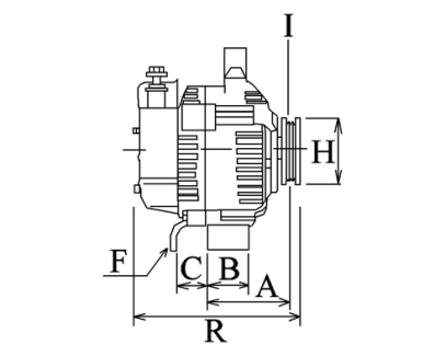 Côtes et dimensions de l'alternateur