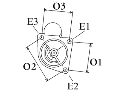 Côtes et dimensions du démarreur