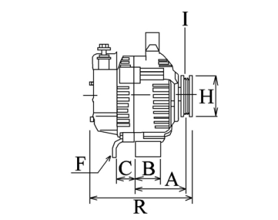 Côtes et dimensions de l'alternateur