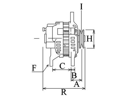 Côtes et dimensions de l'alternateur