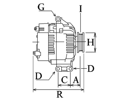 Côtes et dimensions de l'alternateur
