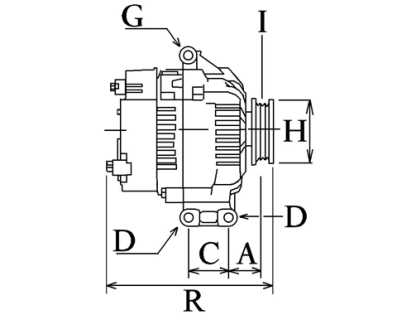 Côtes et dimensions de l'alternateur