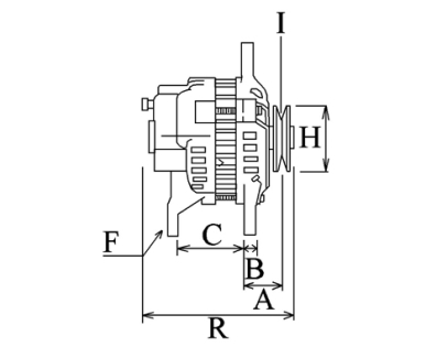 Côtes et dimensions de l'alternateur