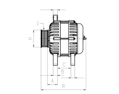 Côtes et dimensions de l'alternateur