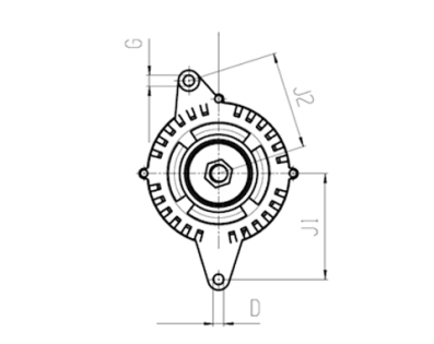 Côtes et dimensions de l'alternateur