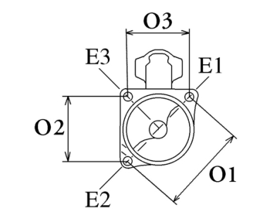 Côtes et dimensions du démarreur