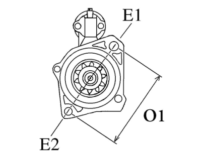 Côtes et dimensions du démarreur