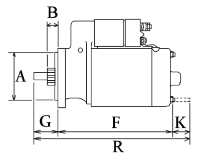 Côtes et dimensions du démarreur