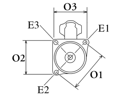 Côtes et dimensions du démarreur